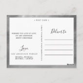 ミントエレガントホリデー応援フォトコラージシルバー ポストカード (裏面)