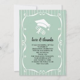 ミントエレガントホワイト卒業ありがとうフォトカード 招待状