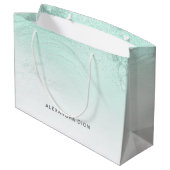 ミントエレガントミニマルグリーングリッター大理石 ラージペーパーバッグ (裏面アングル)