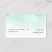 ミントエレガントミニマルグリーングリッター大理石 名刺 (裏面)