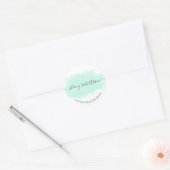 ミントエレガントモダンウォーター色インテリア設計者 ラウンドシール (封筒)