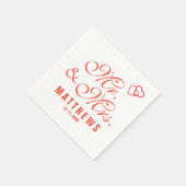 ミントエレガントリー・グレー氏とミセス・モノグラム結婚・ナップ スタンダードカクテルナプキン (角)