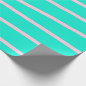 ミントエレガント・ピンクストライプ色 ラッピングペーパー (角)