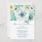 ミントエレガント&金ゴールドフローラブライダルシャワー 招待状 (正面)
