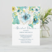 ミントエレガント&金ゴールドフローラブライダルシャワー 招待状 (スタンド正面)