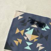 ミントエレガント、金ゴールド、およびブラックの幾何学的パターン ビーチタオル (インサイチュ)