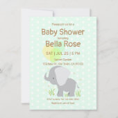 ミントエレファントベビーシャワー招待状 招待状 (正面)