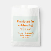 ミントオモダンレンジベイビーシャワーカスタムサンキュー フェイバーバッグ (正面)