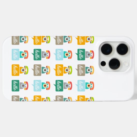 ミントオレンジアクアタンレトロ電話こんにちは Case-Mate iPhoneケース (裏面 (横))