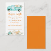 ミントオレンジリトルカンプキンオムツラッフルチケット エンクロージャーカード (正面/裏面)