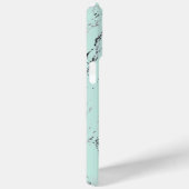 ミントカスタムグリーン上の灰色の黒い大理石のパターン Case-Mate iPhoneケース (裏面 / 右)