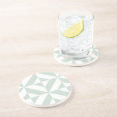 ミントカッコいいジオメトリックデコキューブパターン コースター (側面)