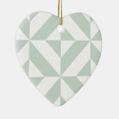 ミントカッコいいジオメトリックデコキューブパターン セラミックオーナメント (右)