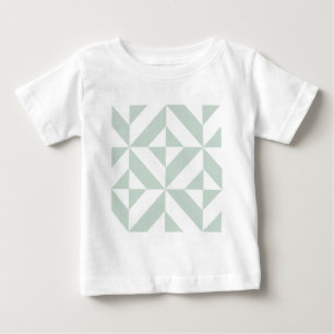 ミントカッコいいジオメトリックデコキューブパターン ベビーTシャツ
