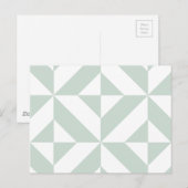ミントカッコいいジオメトリックデコキューブパターン ポストカード (正面/裏面)