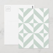 ミントカッコいいジオメトリックデコキューブパターン ポストカード (正面/裏面)