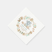 ミントカボチャ象ベビーシャワーパーティー スタンダードカクテルナプキン (角)