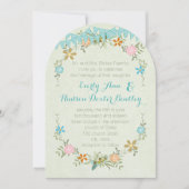 ミントカラフルバンティンペナントガーランド結婚ズ 招待状 (正面)