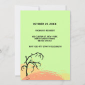 ミントカラフル抽象芸術ハローウィンパーティ 招待状 (裏面)