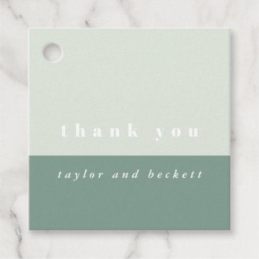 ミントカラーブロックメッセージカード フェイバータグ (正面)