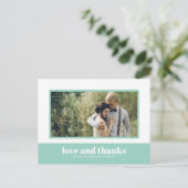 ミントカラーブロック写真ありがとうはがき ポストカード (スタンド正面)