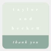 ミントカラーブロック オーダーメイド サンクスステッカー スクエアシール (正面)