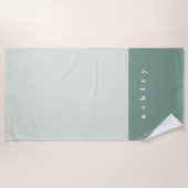 ミントカラーブロック オーダーメイド ビーチタオル (正面)