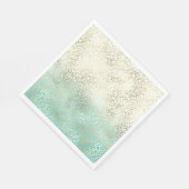 ミントガーリーウォーター色グラデーション金ゴールドヒョウ印刷 スタンダードランチョンナプキン (角)