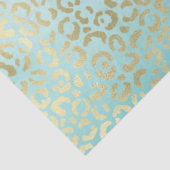 ミントガーリーウォーター色グラデーション金ゴールドヒョウ印刷 薄葉紙 (詳細)