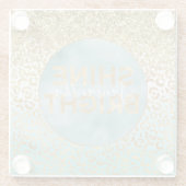 ミントガーリーウォーター色金ゴールドヒョウ印刷シャイン ガラスコースター (裏面)