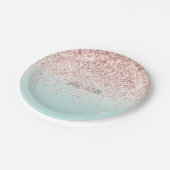 ミントガーリーググラデーションラムピンクグリッター ペーパープレート (アングル)