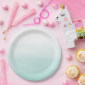 ミントガーリーグラデーションウォーター色 ペーパープレート (パーティー)