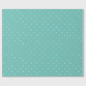 ミントガーリーグラム金ゴールドドット ラッピングペーパー (フラット)