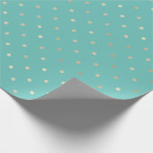 ミントガーリーグラム金ゴールドドット ラッピングペーパー (角)