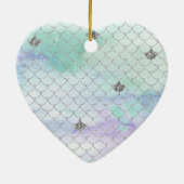 ミントガーリーパープルシルバーグリッター人魚 セラミックオーナメント (裏面)