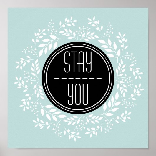 ミントガーリーブルーフローラリース感動的引用文 ポスター (正面)