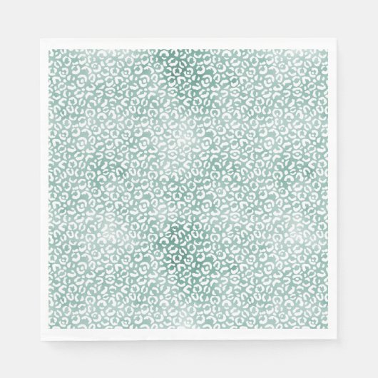 ミントガーリーホワイトヒョウ印刷 スタンダードランチョンナプキン (正面)