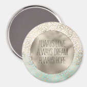 ミントガーリー金ゴールドグラデーションレオパード印刷 マグネット (正面/裏面)