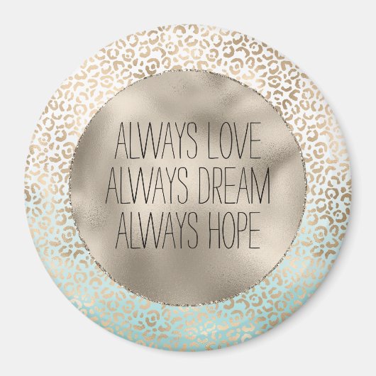 ミントガーリー金ゴールドグラデーションレオパード印刷 マグネット (正面)