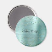 ミントガーリー金ゴールドグラムスパークル紙吹雪 マグネット (正面/裏面)