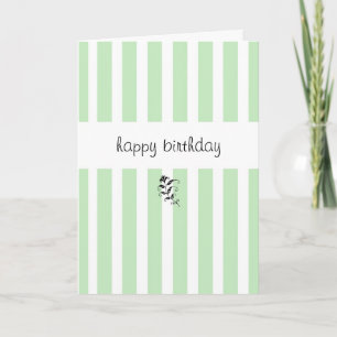 ミントキャンディストライプ誕生日カード カード