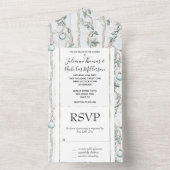 ミントクリスマスオーナメント結婚ズ オールインワン招待状 (内側)