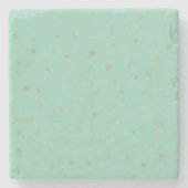 ミントクリスマス金ゴールド雪 ストーンコースター (正面)