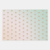 ミントクリームグラデーショントロピカルパーム金ゴールド ラッピングペーパーシート (正面3)