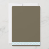 ミントクローバーパターン写真ベビーのお知らせ 案内状 (裏面)