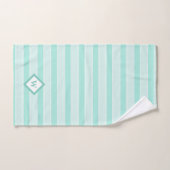 ミントグコンテンポラリーリーンストライプモノグラムの バスタオルセット (ハンドタオル)