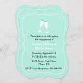 ミントグスタイリッシュリーン婚約パーティ招待状 招待状 (正面/裏面)