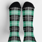 ミントグパーソナライズされたリーンとブラックタータンチェックのプレイド ソックス (上部)