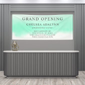 ミントグラデーションウォーターカラーミニマリストビジネスバナー 横断幕