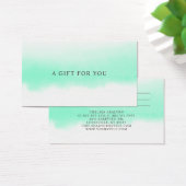 ミントグラデーションウォーターカラーミニマリストラグジュアリーギフトカード (デスク)